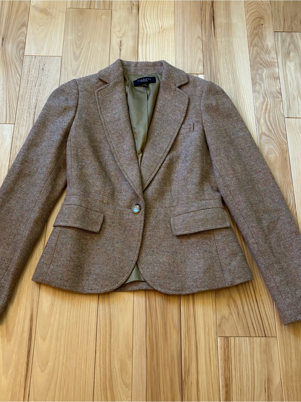 Talbots Tan Wool Blend Blazer Jacket